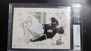 1996 Leaf Signature Jumbo Frank Thomas signed card Beckett 8 Certified Encap - Picture 1 of 4