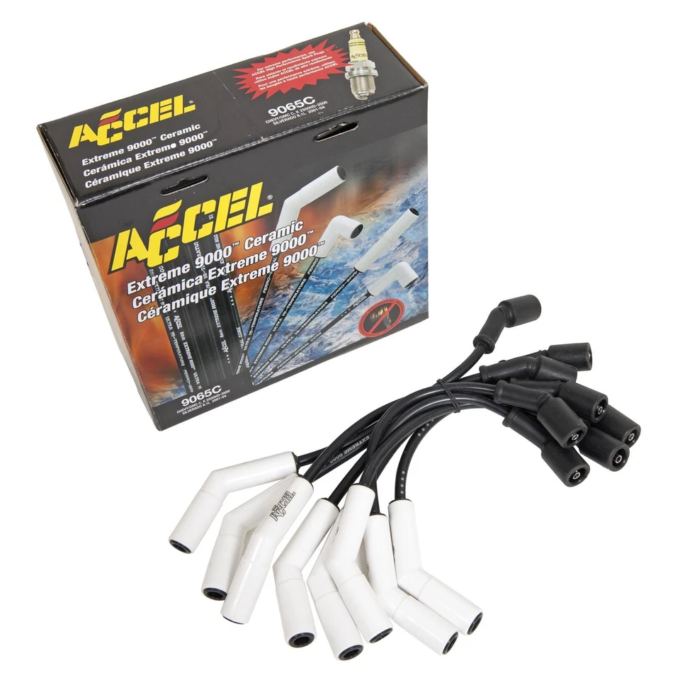 ACCEL Extreme 9000 Ceramic Spark Plug Wire Sets 9065C 8mm spiral core - Image 1 of 1