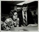 1972 Press Photo Maria Urbina And H.B. Garrett Examine Computer Reports