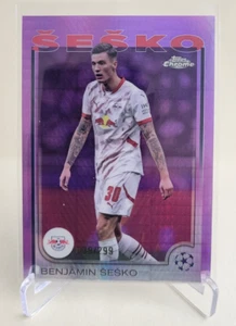 2024-25 TOPPS CHROME UEFA BENJAMIN SESKO VIOLET PRISM REF #95 Ser #039/299 - Picture 1 of 2