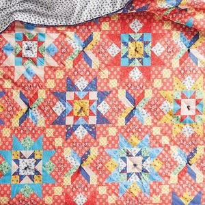 The Pioneer Woman Orange Starlight Patchwork Full Queen Bed Quilt, Comforter - Picture 1 of 3