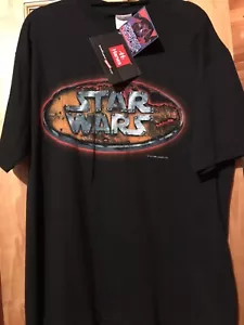 1996 STAR WARS Lucasflim Ltd NOS - VINTAGE camicia nera manica corta uomo taglia XL - Foto 1 di 12