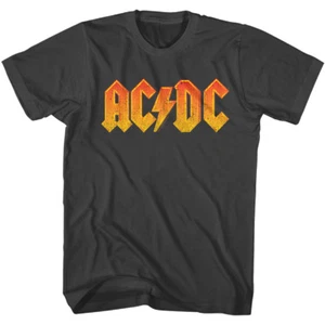 ACDC Vintage Orange Logo Men's T Shirt Metal Rock Band Album Concert Tour Merch - Picture 1 of 6