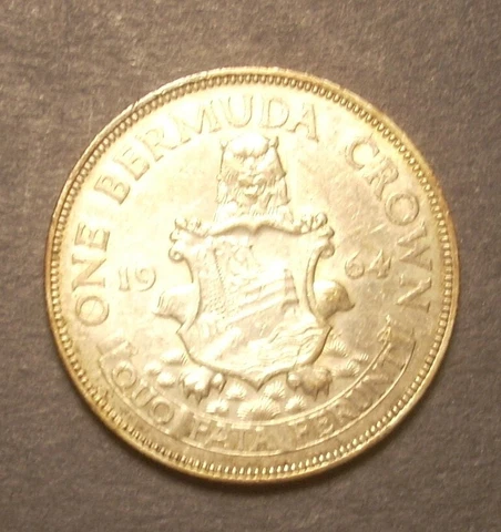 1964 Bermuda Silver Crown KM 14,  only 470k minted, 22.62 grams Cover