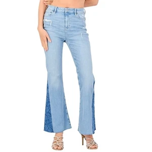 American Eagle Super Rise Schlagjeans Größe 6 hellblau Waschung distressed - Bild 1 von 10