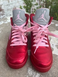 Nike Girls Air Jordan 5 V Retro Red Pink Valentines Day GS Size 7 Youth 2012 - Picture 1 of 7
