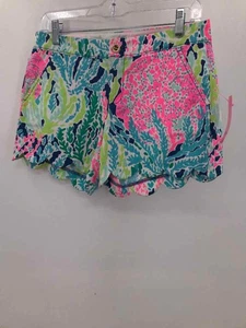 Pre-Owned Lilly Pulitzer Blue Size 00 Cotton Printed Buttercup Shorts - Picture 1 of 3