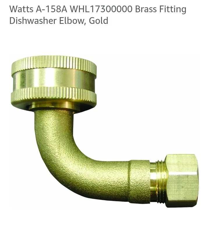 Codo de lavavajillas de latón Watts A-158A 3/8" C x 3/4" GH NUEVO S1 Foto 1 de 1