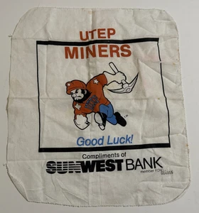 UTEP Miners Football Bank Souvenir Handkerchief, Paydirt Pete Sunwest Bank - Picture 1 of 5