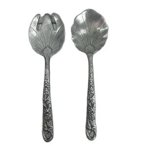Arthur Court Grape Vine Serving Spoon and Fork 1990 Aluminum Vintage - Picture 1 of 10