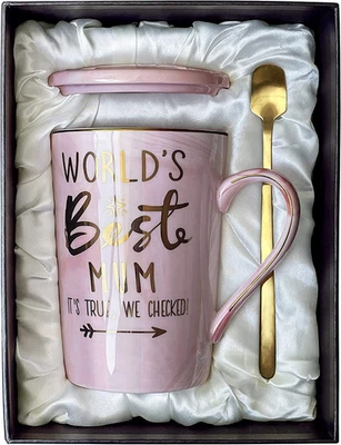Mum Birthday Gifts for Mum from Daughter Son - World'S Best Mummy Mug, Funny Chr