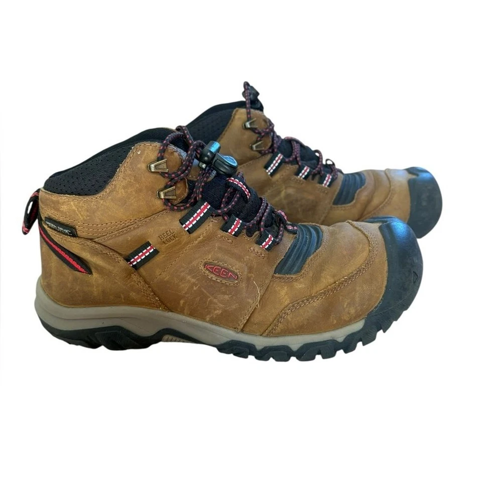 Keen Ridge Flex Waterproof Boots Bison Red Carpet Big Kids Size 5 - Image 1 of 4