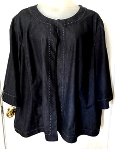 NWT Womens LIZ & ME PLATINUM Stretch Denim /Jean Open Style Jacket  5X 34/36 - Picture 1 of 3