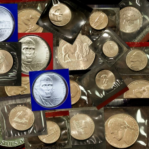 2000 2001 2002 2003 2004 2005 2006 2007 2008 2009 P+D Jefferson Nickel Mint Set Cover