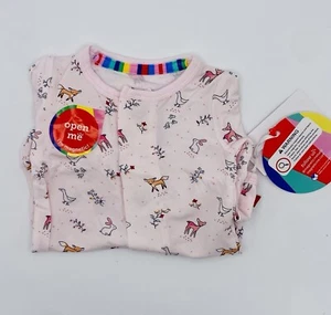 Magnetic Me Baby Footie Sleeper Modal Pink Woodland Friends Preemie Up To 5lbs - Picture 1 of 4