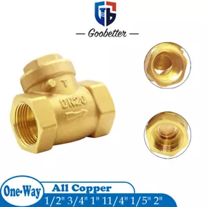 BRASS CHECK VALVE-1/2" 3/4" 1"11/4" 1/5"2" WAY VALVE ALL COPPER Water Pump Valve - Picture 1 of 13