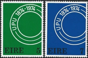 1974 Irland Sg 365/366 Centenary of Universal Postal Union postfrisch - Bild 1 von 2