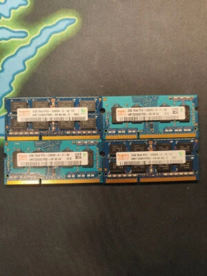 Ram sodimm 4x2gb ddr3 1333mhz PC3-10600S Hynix per notebook - Immagine 1 di 2