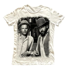 T-shirt stampata 100% cotone bianco Bud Spencer sguardo moda - Foto 1 di 1