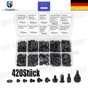 420tlg Computer Schrauben Montage Sortiment Set für PC Mainboard Fan Festplatte - Bild 1 von 8