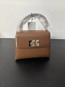 NWT FURLA 1927 Mini top handle bag brown Leather Discontinued - Picture 1 of 5