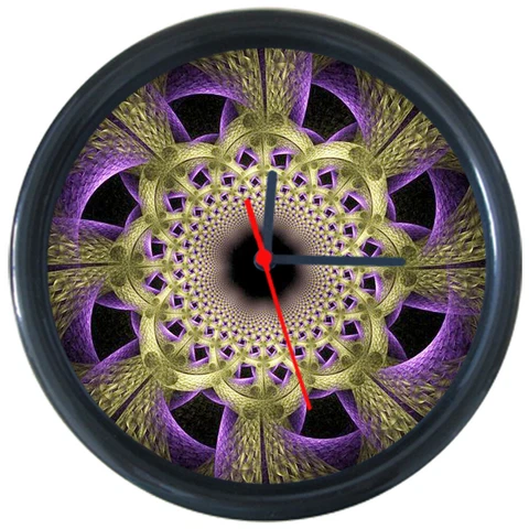 295329 Purple Fractal Abstrac Mandala Flower Wall Clock Cover