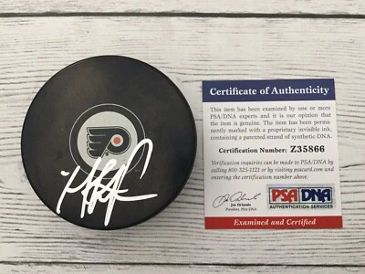 Disco de hockey firmado por Mike Ricci autografiado Philadelphia Flyers PSA ADN certificado de autenticidad a Foto 1 de 3
