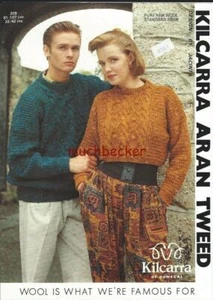 Paper KNITTING PATTERN, Kilcarra Aran Tweed #209~Irish Patterned Sweater, Unisex - Picture 1 of 1