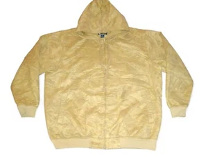 Raw Blue Beige 100% Polyester Zip-Up Hooded Jacket Size 2XL - Picture 1 of 4