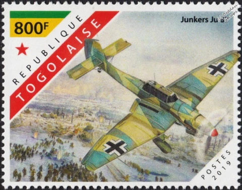 WWII Siege of Leningrad Luftwaffe JUNKERS Ju.87 STUKA Aircraft Stamp (2019) Cover