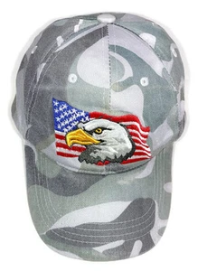 Gorra American Flag Eagle Gris Camuflaje Algodón Ajustable EE. UU. Patriótico - Imagen 1 de 6