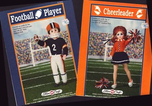Cheerleader und Fußballspieler Häkelpuppe Muster 2 Stück - Bild 1 von 3