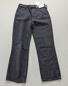 a.n.a Highest Rise Vintage Straight Size 4 Women Jean Distressed Black Denim NWT - Picture 1 of 12