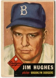 1953 Topps #216 Jim Hughes Brooklyn Dodgers - Rookie Card - Picture 1 of 2