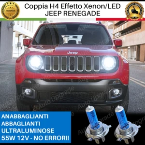 COPPIA LAMPADE LAMPADINE H4 BLUE PER JEEP RENEGADE EFFETTO XENON LED BIANCO - Foto 1 di 5