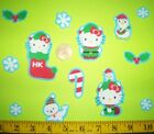 New! Cool! Hello Kitty Christmas IRON-ONS FABRIC APPLIQUES IRON-ONS