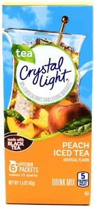 4 12-Quart Boxes Crystal Light Peach Iced Tea Drink Mix - Picture 1 of 6