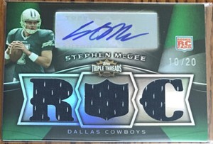 2009 Topps Triple Threads Rookie Autographed Relics Prime Sepia Stephen McGee
