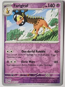 REVERSE HOLO Farigiraf 084/167 NM/M - Tarjeta Pokémon Twilight Masquerade - Imagen 1 de 2