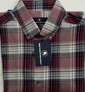 New Hart Schaffner Marx Men's Long Sleeve Shirt Burgundy Plaids Size L $21.00 - Picture 1 of 3