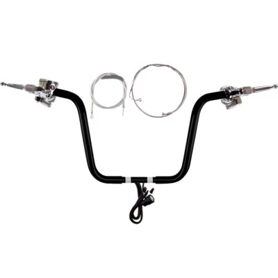 1 1/4" Black 12" Wild 1 Handlebar CKit 2014-2016 Harley-Davidson Road King w/ABS Foto 1 de 4