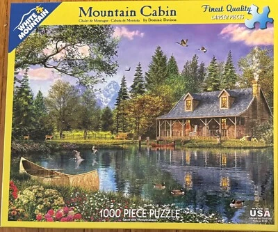 White Mountain Puzzle Mountain Cabin 1000 pcs - Image 1 of 4