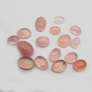 Lote de 8 piedras preciosas sueltas cabujón ovalado de cuarzo rosa natural 9*11-15*20 mm 101 CT - Imagen 1 de 3