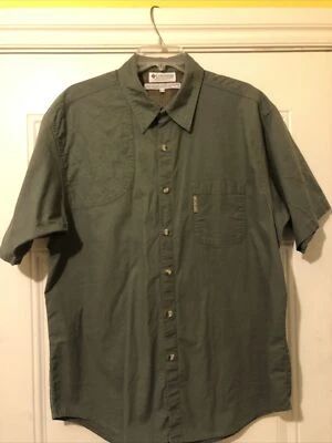 Columbia Mens Hunting Shirt Shoulder Patch size M Green EUC - Image 1 of 4