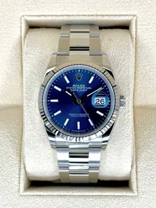 NEW 2025 Rolex Datejust 36mm 126234 Stainless Steel Oyster Blue Dial - Picture 1 of 10