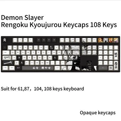 Demon Slayer Rengoku Kyoujurou Keycaps 108 Keys Set OEM for Mechanical Keyboard - Image 1 of 4
