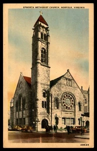 Postcard Epworth Methodist Church, Norfolk, Virginia, LINEN UNP - Picture 1 of 2