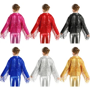 Kids Girls Coat Performance Outwear Birthday Jacket Stage Streetwear Blazer - Picture 1 of 58