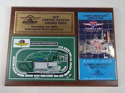 2000 Formula One SAP United States Grand Prix IMS Map Ticket Plaque - Image 1 of 4
