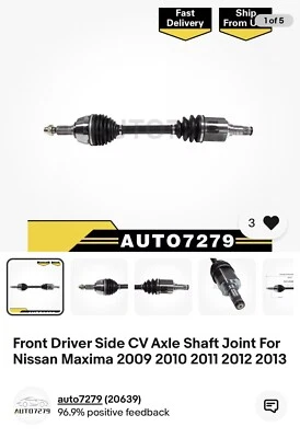 Eje CV del lado del conductor delantero para Nissan Máxima 2009-2013 Foto 1 de 4